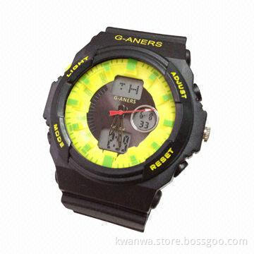 Dual-time Watch with Backlight, Alarm Setting Function
